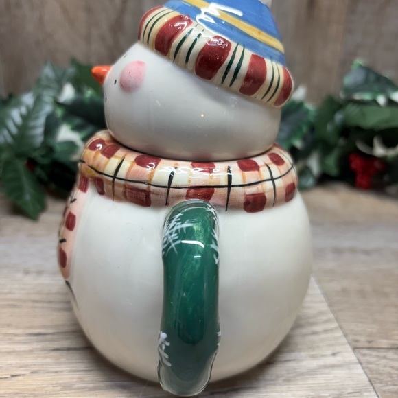 Debbie Mumm Marshmellow Snowman Mini Teapot Sakura Collectors Series 6"VTG - Picture 2 of 11